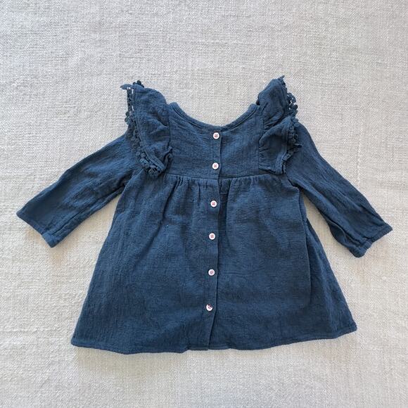 Louise Misha Blue Embroidered Dress GUC 18mo - Picture 6 of 7